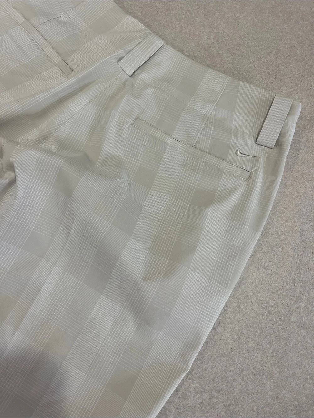 Nike Golf Light Beige Plaid Flat Front pants